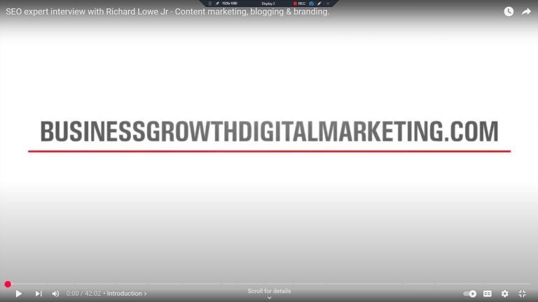 SEO expert interview with Richard Lowe - Content marketing, blogging & branding