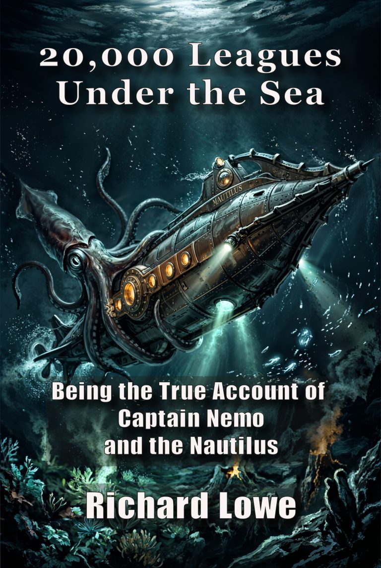 20,000 Leagues Under the Sea book cover, by Richard Lowe