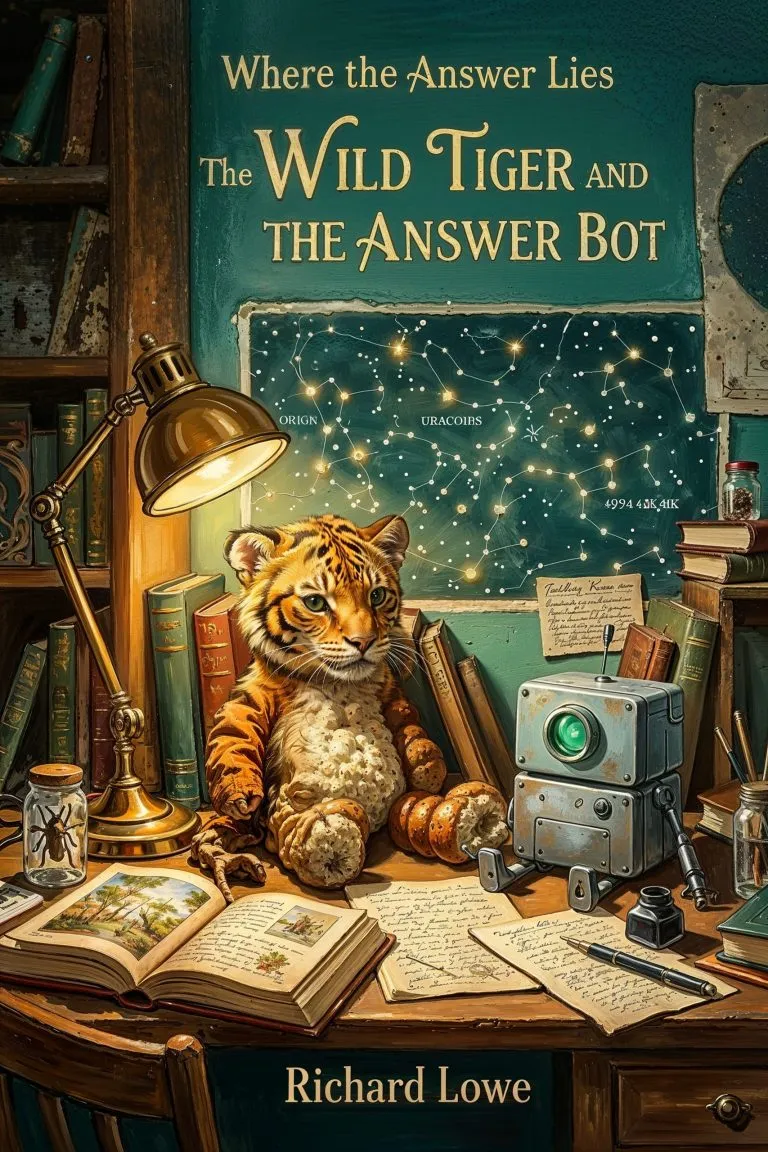 The Wild Tiger and the Answer Bot book cover, by Richard Lowe