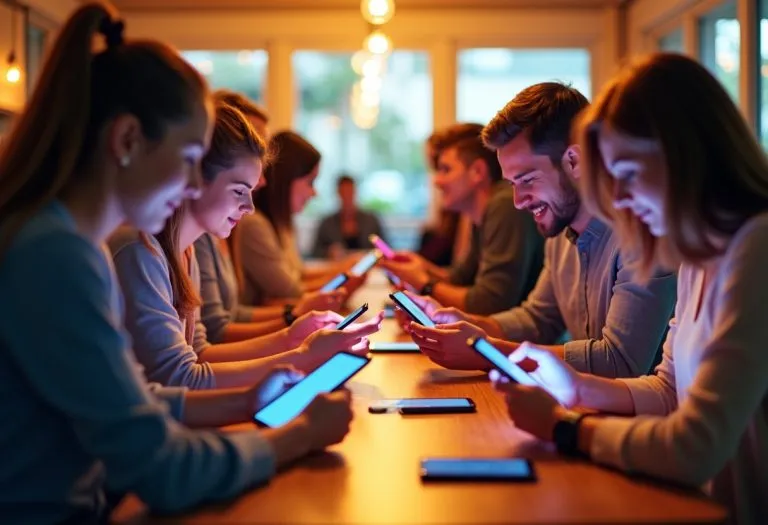 A smartphone screen glowing red, surrounded by notification badges and angry emoji reactions piling up.