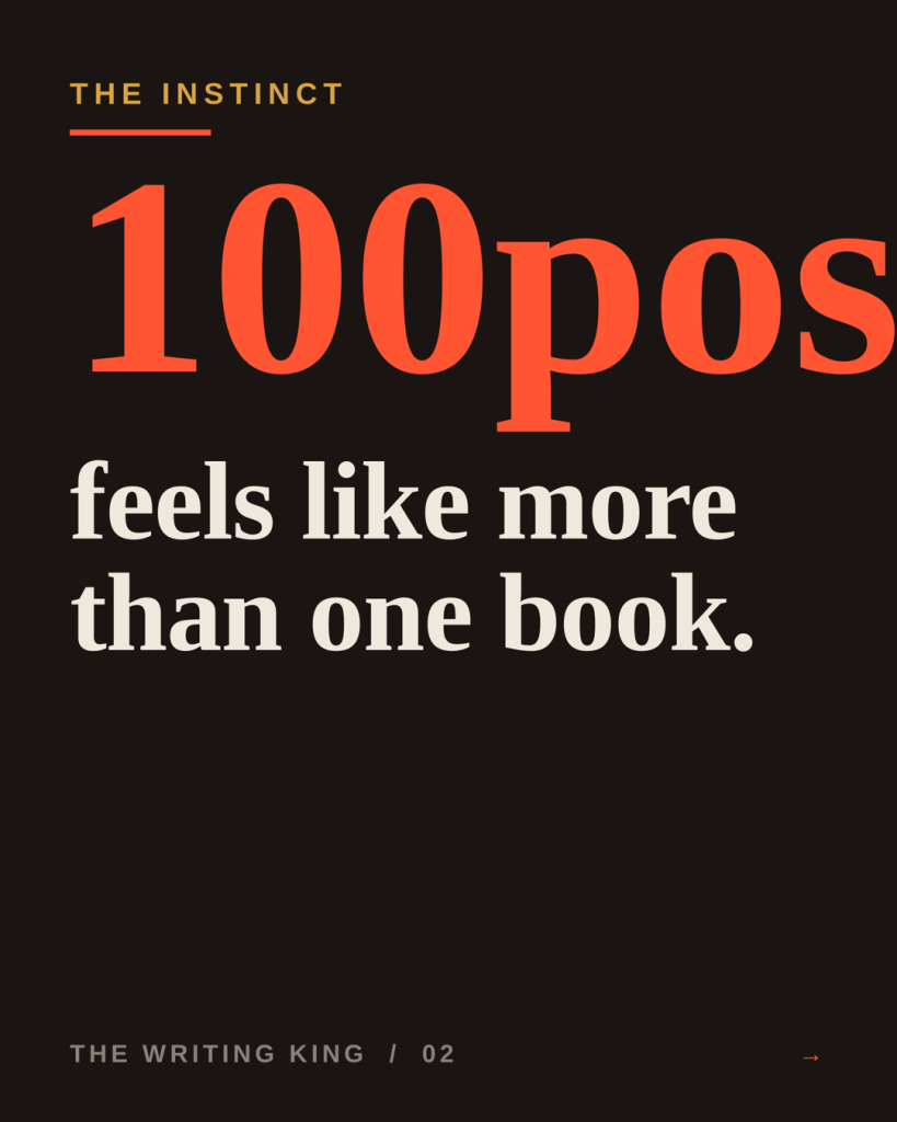 A hundred posts feels like more than one book.