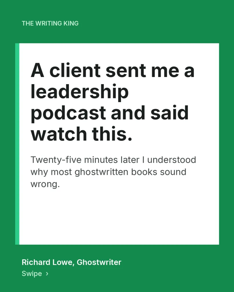 A client sent me a leadership podcast and said watch this.