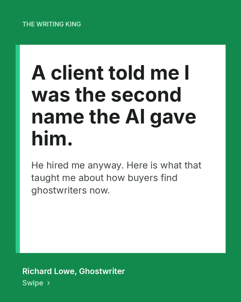 A client told me I was the second name the AI gave him.