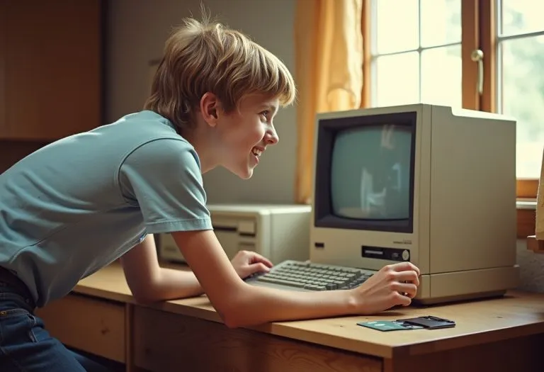 A young consultant sits at a computer desk looking uncertain, surrounded by papers and notes, representing the overwhelm of