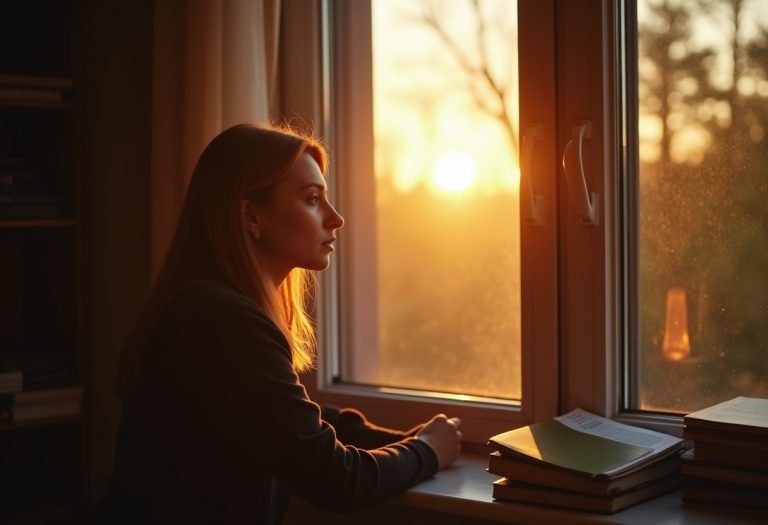 Writers sit at desks with notebooks and laptops, planning their writing goals for the year ahead. TITLE: Writers Planning