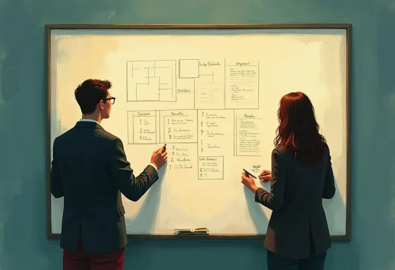 A person reviewing a book strategy document or planning notes at a desk, representing professional book publishing