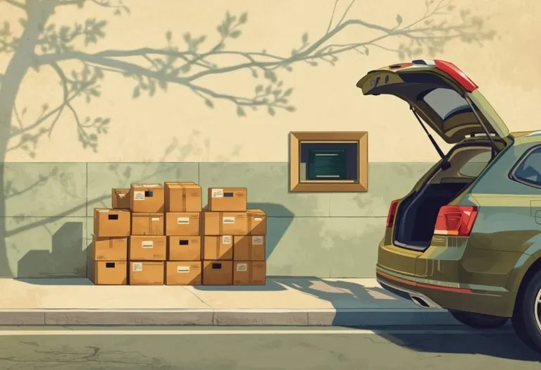 Illustration of boxes of books beside a library donation slot, for Donate or Sell Books in Tampa Bay, Tampa Bay, Florida
