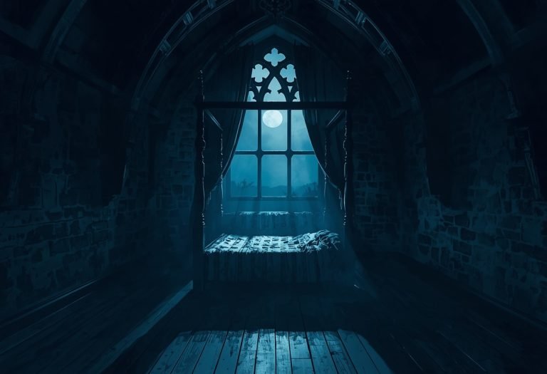 A still from a classic vampire film showing a pale figure in dramatic lighting against a dark background. TITLE: Classic