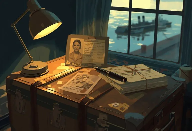 An older woman looking at a photograph or document from her family's past, representing the memories and stories immigrants