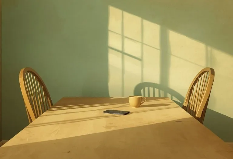 Illustration of two chairs and a phone recording between them, for Interviewing a Parent or Grandparent, Tampa Bay, Florida