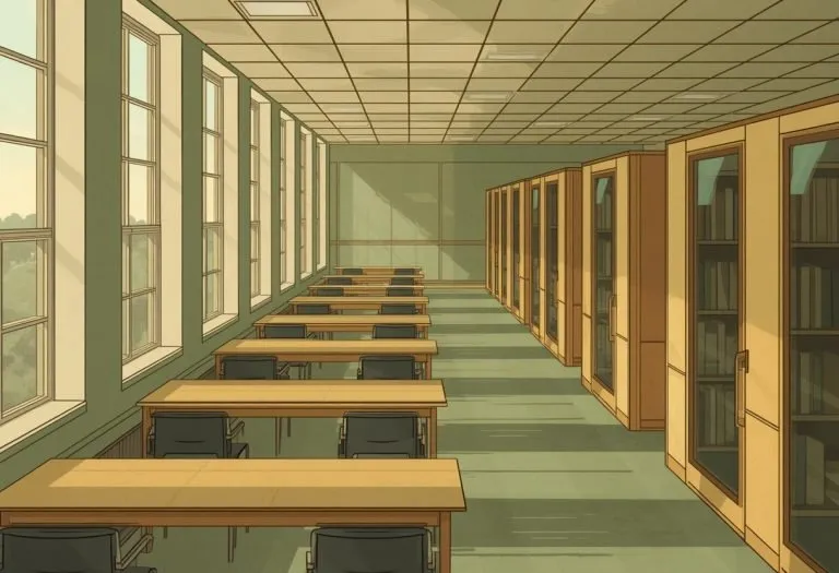 Illustration of study desks and private study rooms, for Seminole Community Library in Seminole, Florida