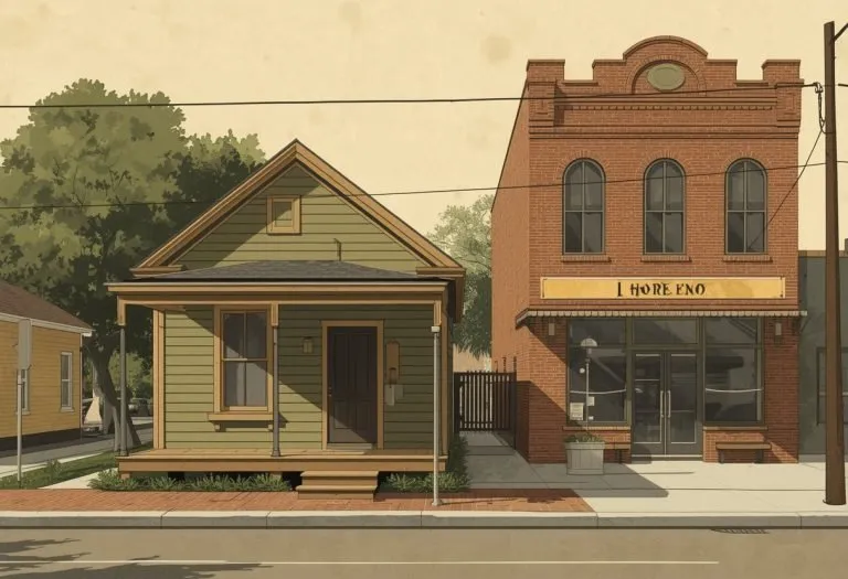 A restored worker's house in Ybor City with a nail visible beside the front door where bread was delivered each morning.