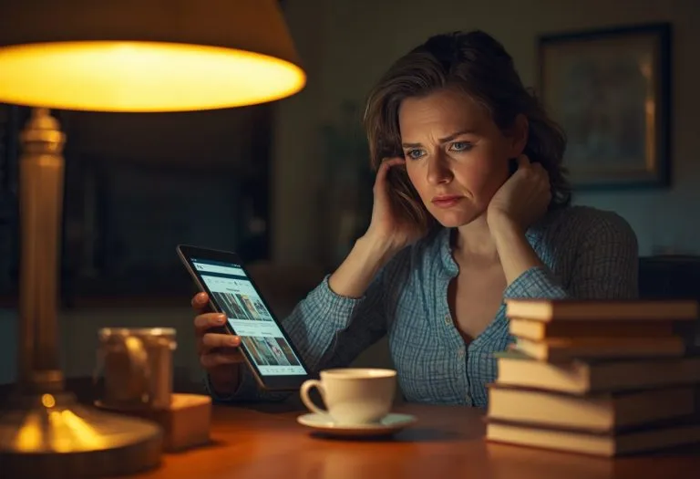 A padlocked book with a frustrated reader looking at a computer screen showing limited Amazon reviews.
