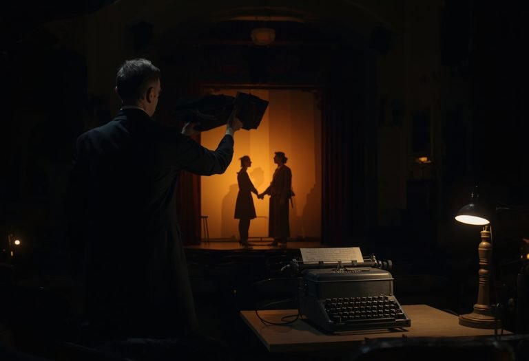 A typewriter with a blank page, symbolizing the craft of writing and Elmore Leonard's rules for clear, direct prose. TITLE