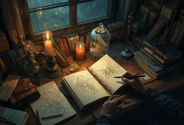 Guillermo del Toro, a bearded man with dark hair, sits in front of a dark background looking thoughtful. TITLE: Guillermo