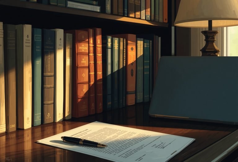 A ghostwriter's desk with a laptop, notebook, and pen, symbolizing confidential work that cannot be publicly credited or